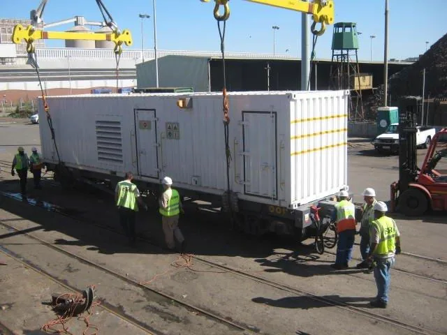 Generator wagon rigged crane