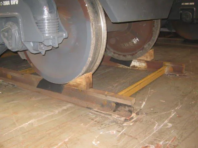 Wheel chocks rail hold